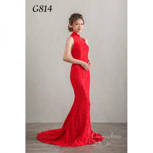 紅色旗袍晚裝 G814