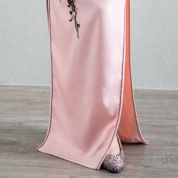 粉紅短袖旗袍主婚人禮服 L821