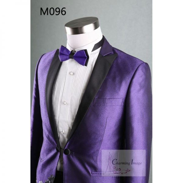 紫色暗花圖案男士禮服 M096