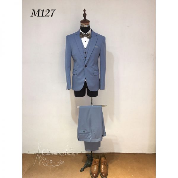 粉藍色韓式男士禮服 M127
