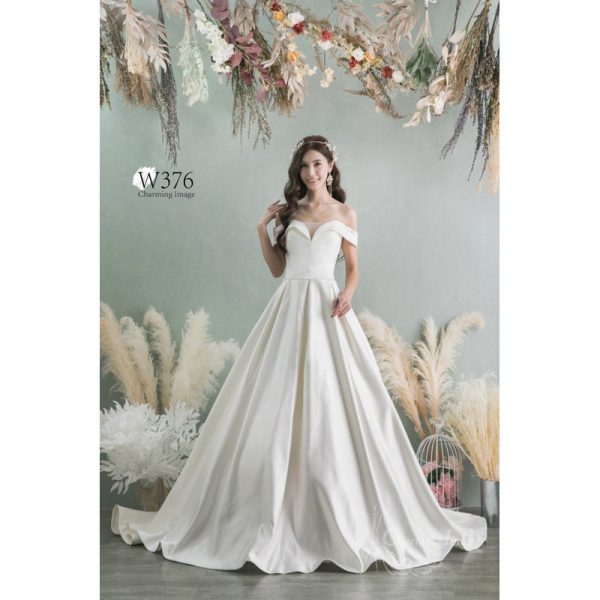 簡潔緞面典雅婚紗 W376